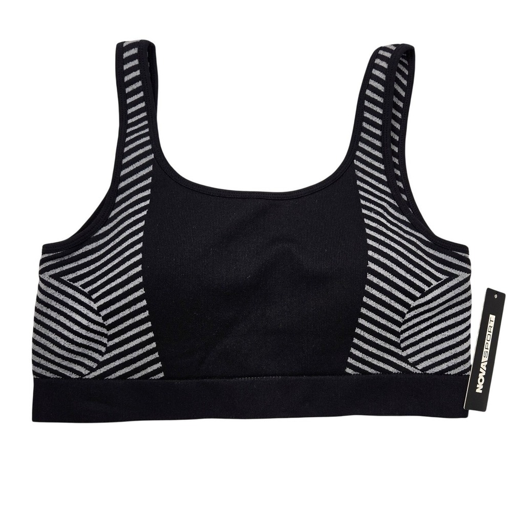 Fashion Nova Sport Flex Form Active Sports Bra  Black Size 1X/2X NWT‎